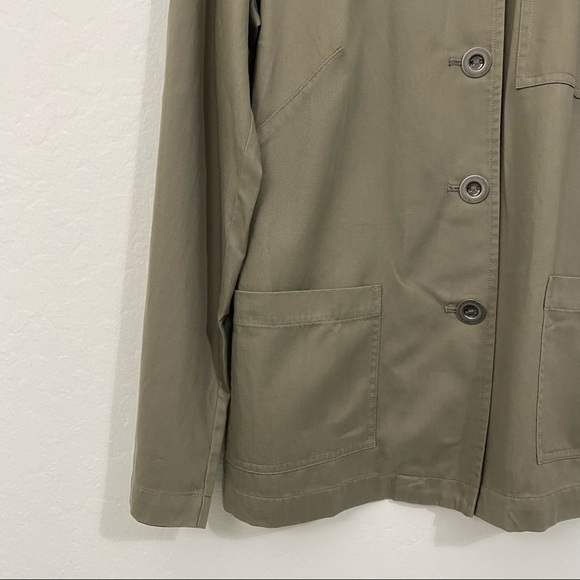 Sigrid Olsen Women’s M Green Button Down Utility Jacket NWT Cotton Blend Collar - Picture 4 of 8